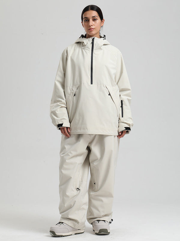 Gsou Snow Damen-Snowboardanzug, strapazierfähig, urbaner Look, Pullover-Anorak