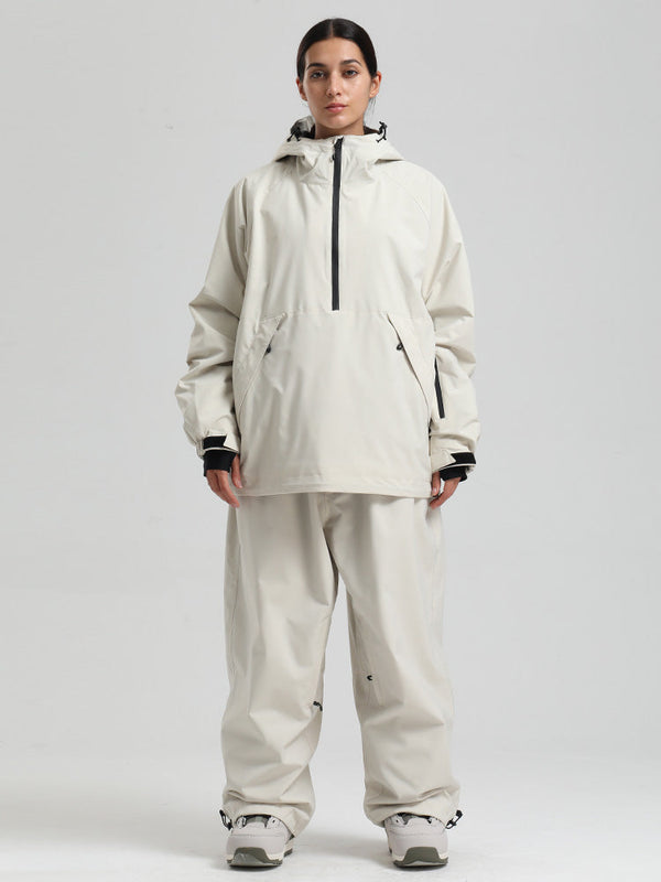 Gsou Snow Damen-Snowboardanzug, strapazierfähig, urbaner Look, Pullover-Anorak