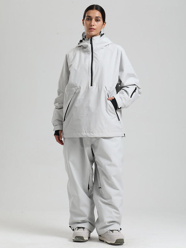Gsou Snow Damen-Snowboardanzug, strapazierfähig, urbaner Look, Pullover-Anorak