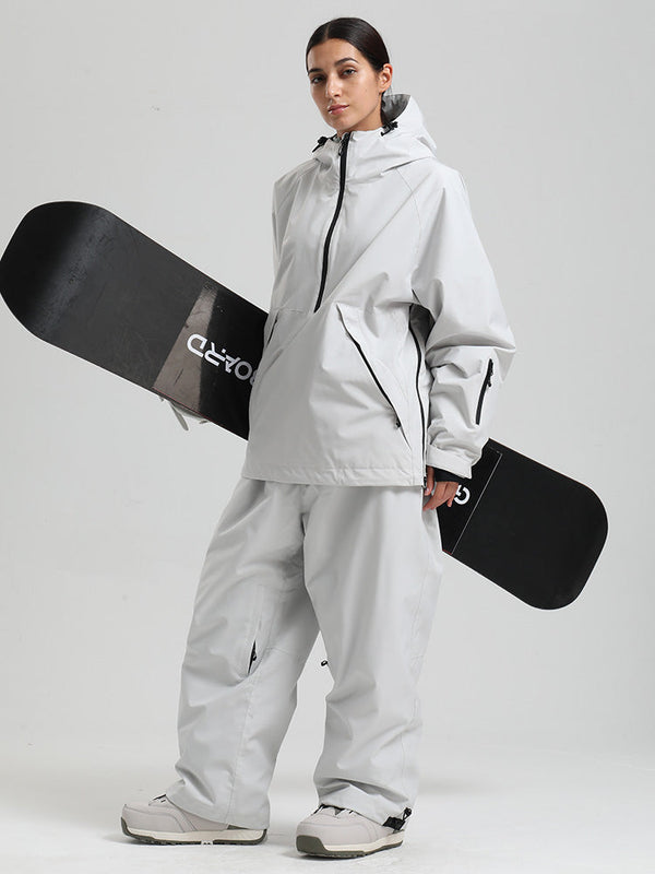 Gsou Snow Damen-Snowboardanzug, strapazierfähig, urbaner Look, Pullover-Anorak