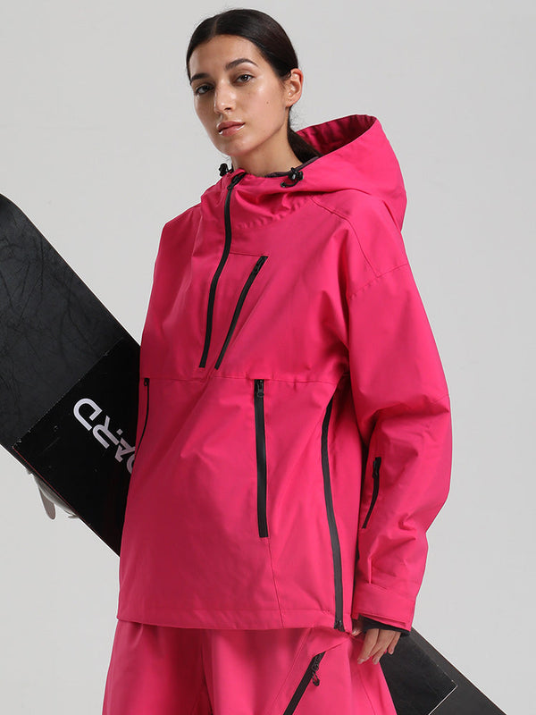 Gsou Snow Damen-Pullover-Anorak, strapazierfähig, Bergflauschig, Baggy-Schneejacke