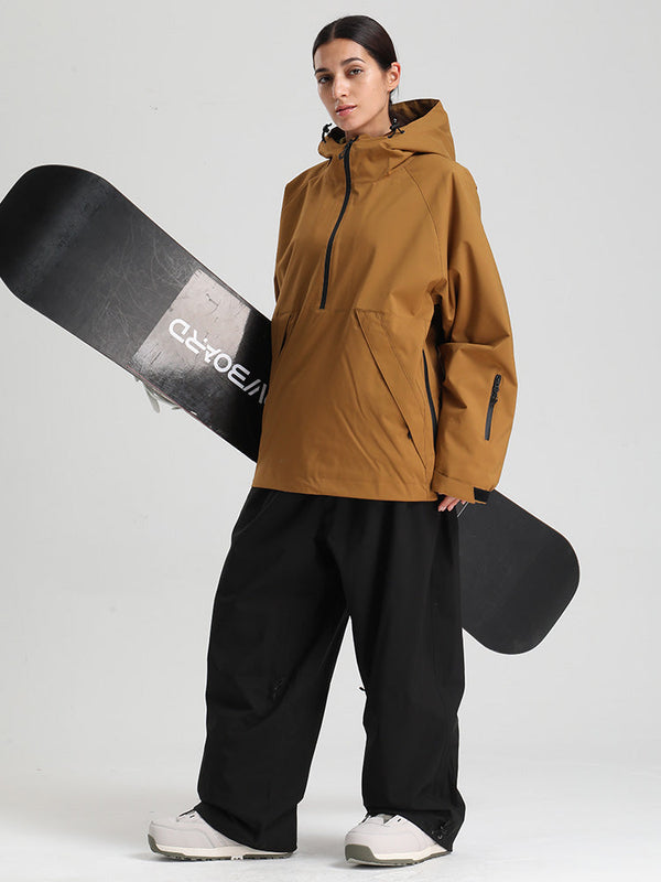 Gsou Snow Damen-Snowboardanzug, strapazierfähig, urbaner Look, Pullover-Anorak