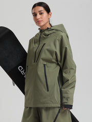 Gsou Snow Damen-Pullover-Anorak, strapazierfähig, Bergflauschig, Baggy-Schneejacke
