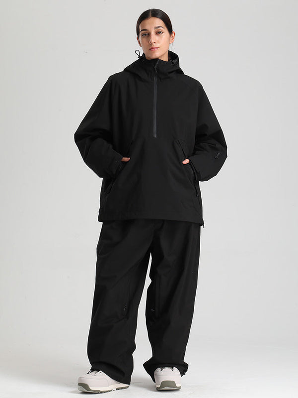 Gsou Snow Damen-Snowboardanzug, strapazierfähig, urbaner Look, Pullover-Anorak