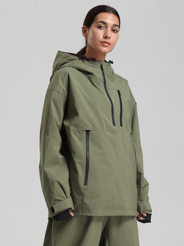 Gsou Snow Damen-Pullover-Anorak, strapazierfähig, Bergflauschig, Baggy-Schneejacke
