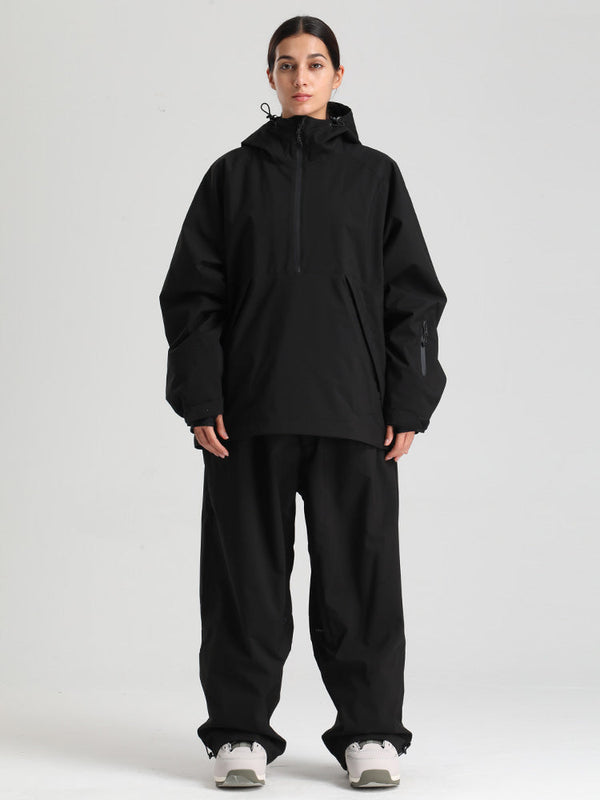 Gsou Snow Damen-Snowboardanzug, strapazierfähig, urbaner Look, Pullover-Anorak