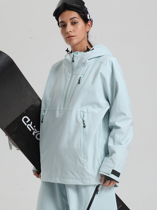 Gsou Snow Damen-Pullover-Anorak, strapazierfähig, Bergflauschig, Baggy-Schneejacke