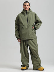 Gsou Snow Herren-Snowboardanzug, strapazierfähig, urbaner Look, Pullover-Anorak
