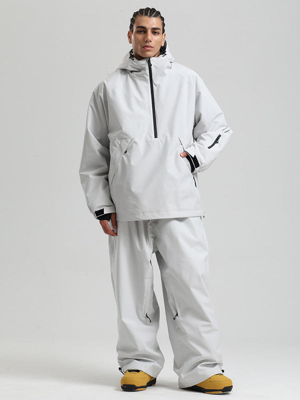 Gsou Snow Herren-Snowboardanzug, strapazierfähig, urbaner Look, Pullover-Anorak