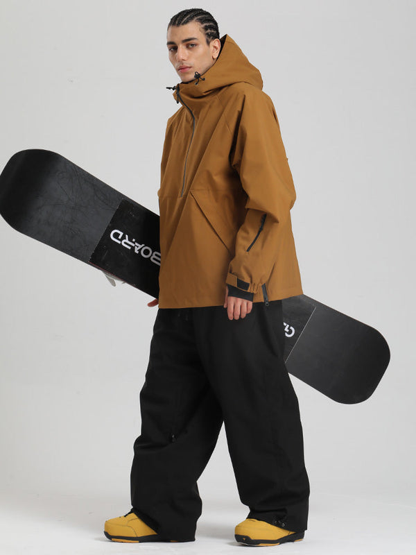 Gsou Snow Herren-Snowboardanzug, strapazierfähig, urbaner Look, Pullover-Anorak