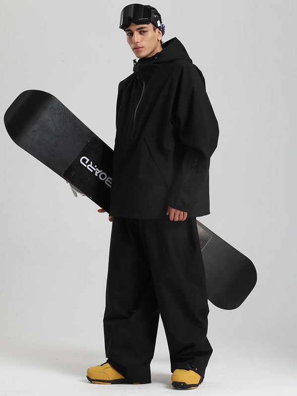 Gsou Snow Herren-Snowboardanzug, strapazierfähig, urbaner Look, Pullover-Anorak