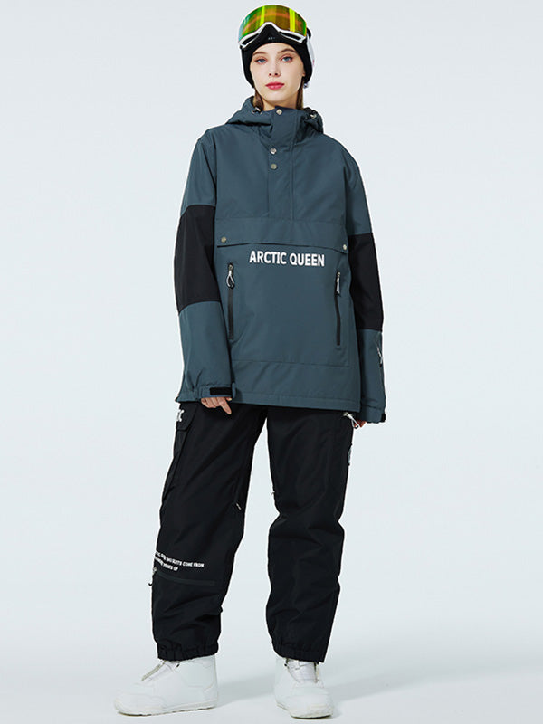 SnowCrest FrostTrek Anorak-Schneeanzüge für Damen mit halbem Reißverschluss