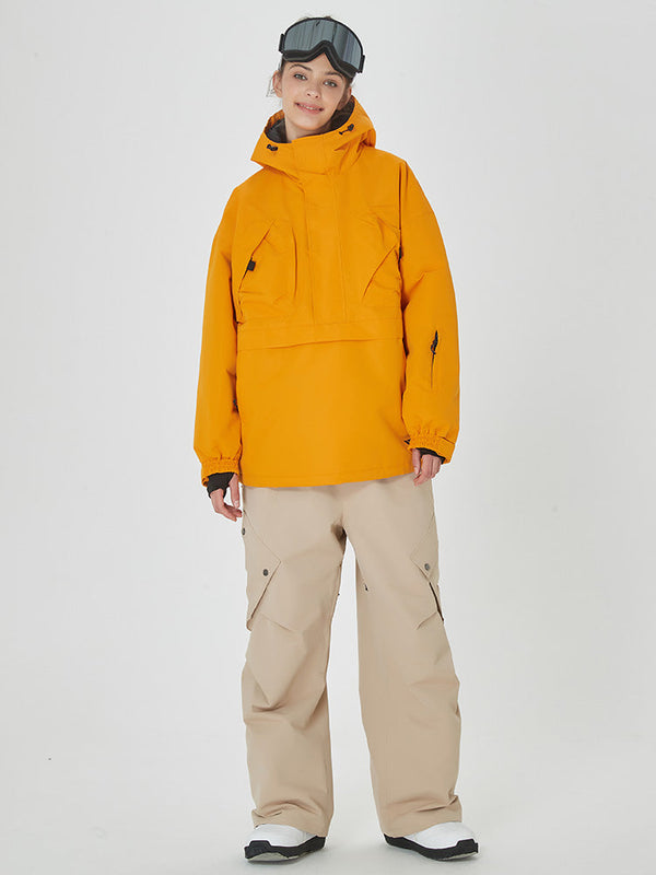 Baggy Freerider Anorak-Jacke für Damen mit Cargo-Snowboardhose