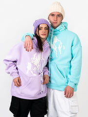 Snowall Unisex Damen-Hoodie mit Berg- und Schneelandschaftsmotiv, wasserabweisend