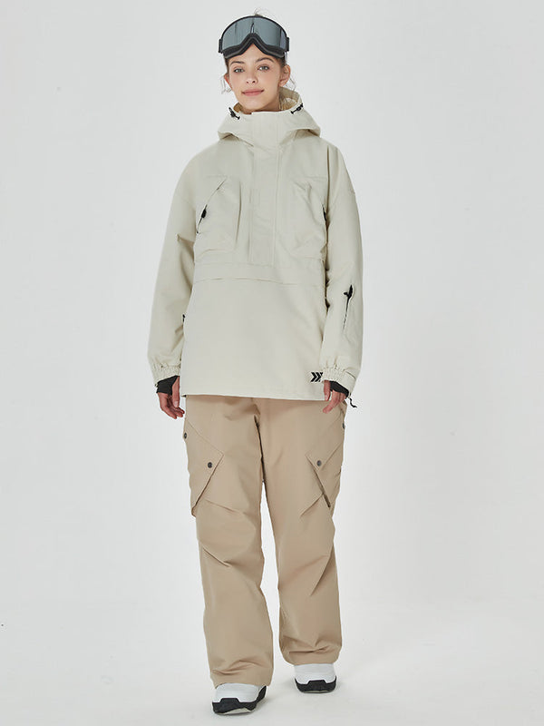 Baggy Freerider Anorak-Jacke für Damen mit Cargo-Snowboardhose