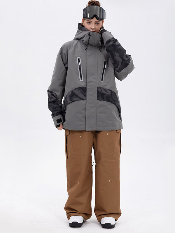 Chillform Damen-Schneeanzug mit reflektierendem Tarnmuster – Glow Trail Jacke mit Baggy-Schneehose (Set)