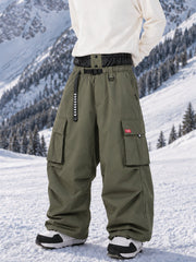 Pantalon de ski cargo ample et utilitaire pour homme – Modèle à ceinture de ville multipoches