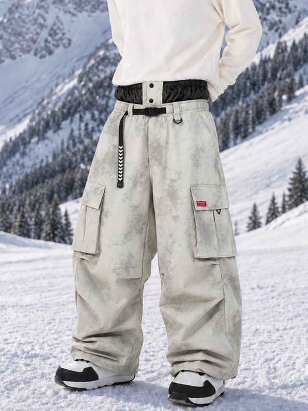 Pantalon de ski cargo ample et utilitaire pour homme – Modèle à ceinture de ville multipoches