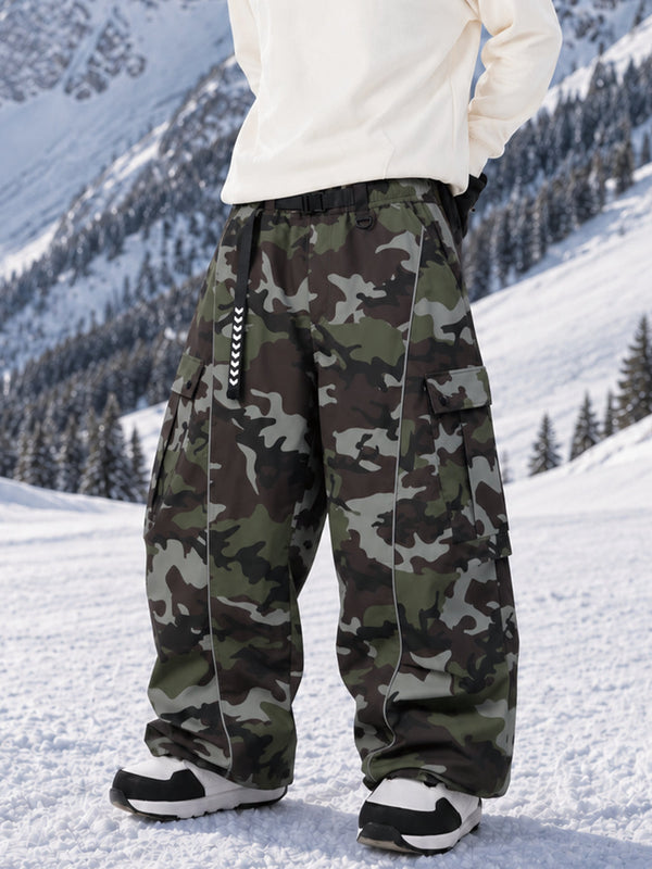 Wild Motion Herren-Snowboardhose mit reflektierenden Cargotaschen und extra weitem Schnitt