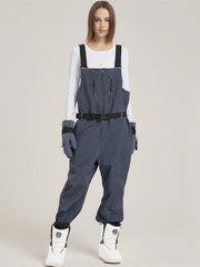 GlacierGlow Damen-Latzhose aus Denim mit Isolierung