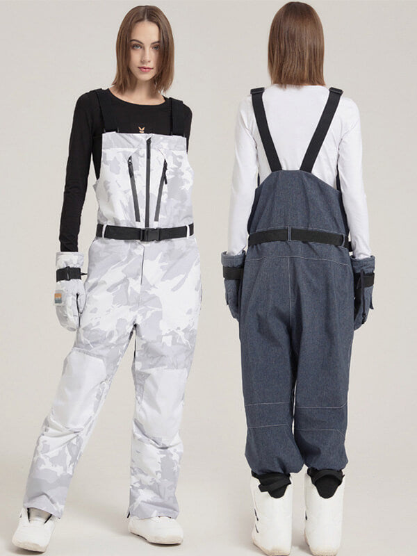 GlacierGlow Damen-Latzhose aus Denim mit Isolierung