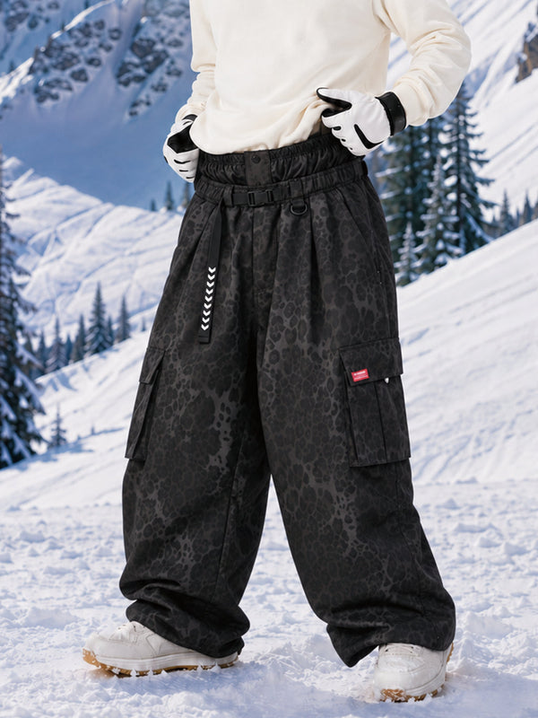 Pantalon de ski cargo ample et utilitaire pour homme – Modèle à ceinture de ville multipoches