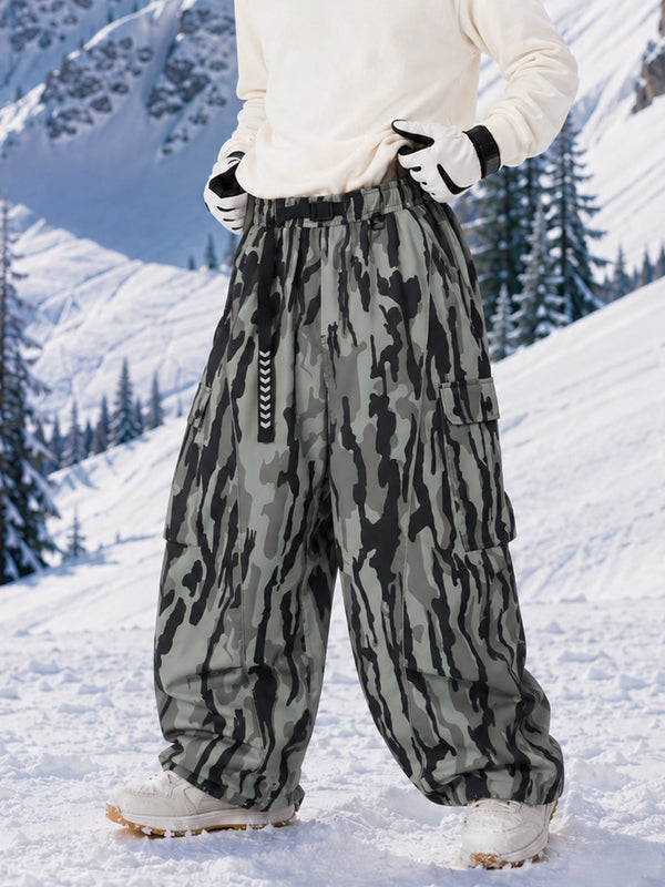 Wild Motion Herren-Snowboardhose mit reflektierenden Cargotaschen und extra weitem Schnitt