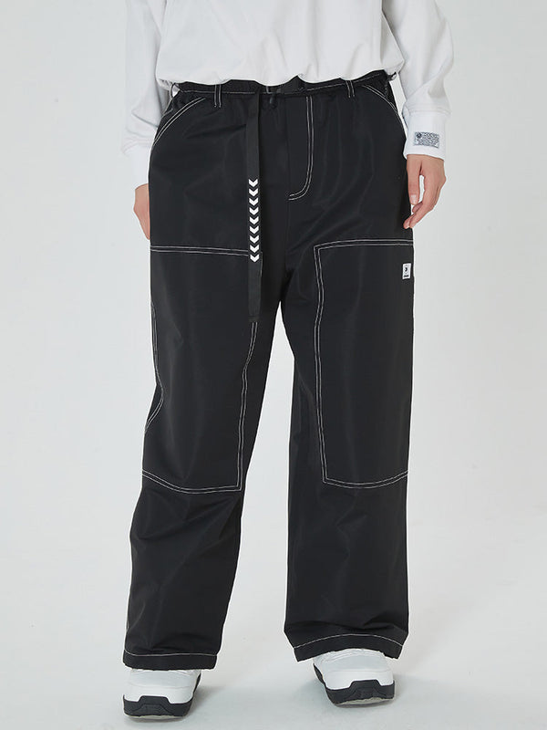 Damen Mountain Freerider Denim Cargo Pants Baggy Snowboard Pants