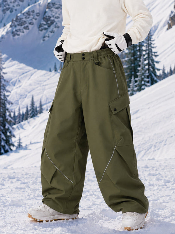Camden Punk Reflective Street Utility Cargo Snowboardhose für Herren – Baggy Freestyle Passform