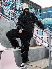 Damen-Skianzug-Sets aus schwarzem Graphen-Material (3 Lagen)