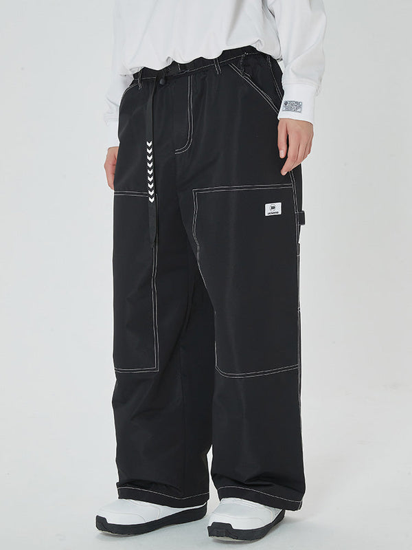Damen Mountain Freerider Denim Cargo Pants Baggy Snowboard Pants
