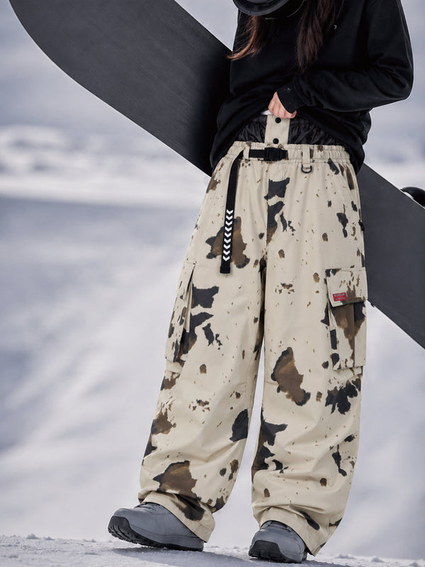 Damen-Street-Utility-Cargo-Schneehose im Baggy-Stil – Design mit mehreren Taschen und Gürtel