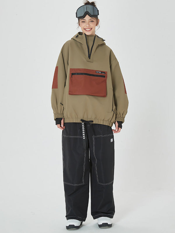 Damen-Mountain-Freerider-Freestyle-Skianzug, Baggy-Schneejacke und -hose