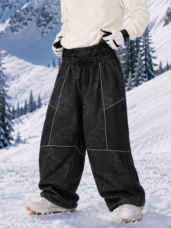 Pantalon de ski Wild Motion Super Baggy pour homme – Multi-poches, design à blocs de couleurs réfléchissants