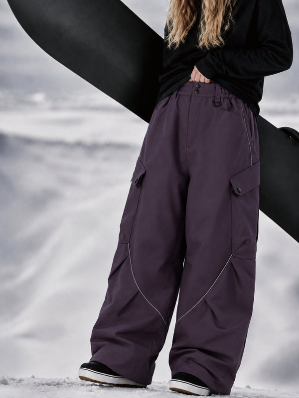 Pantalon de snowboard cargo ample et réfléchissant Camden Punk pour femme – Coupe Freestyle