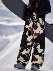 Wild Motion Super Baggy Schneehose für Damen – Reflektierendes Colorblock-Design mit mehreren Taschen