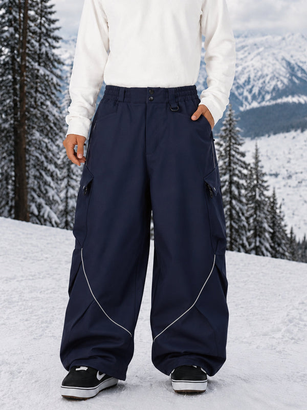 Camden Punk Reflective Street Utility Cargo Snowboardhose für Herren – Baggy Freestyle Passform