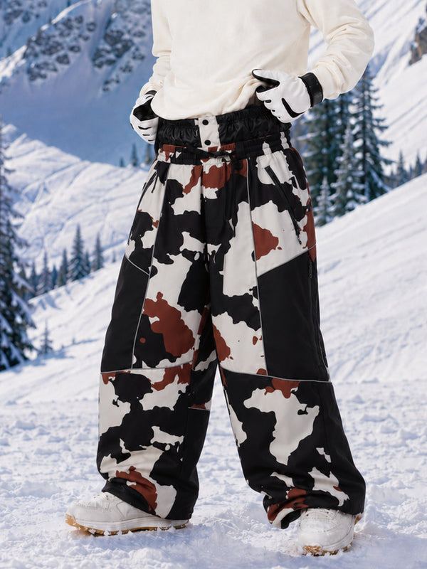 Pantalon de ski Wild Motion Super Baggy pour homme – Multi-poches, design à blocs de couleurs réfléchissants