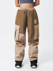 Snowall Damen Winter Warme Wasserdichte Hip-Hop Snowboardhose Cord