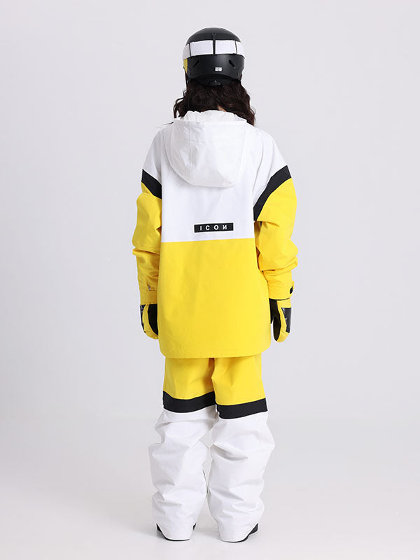 Cosone Powdreamer Herren-Anorak-Set mit halbem Reißverschluss und Farbblock-Design: Skijacke und -hose