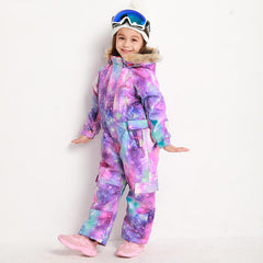 Blue Magic wasserdichter, farbenfroher Einteiler-Overall für Kinder, Skianzug, Winteroverall