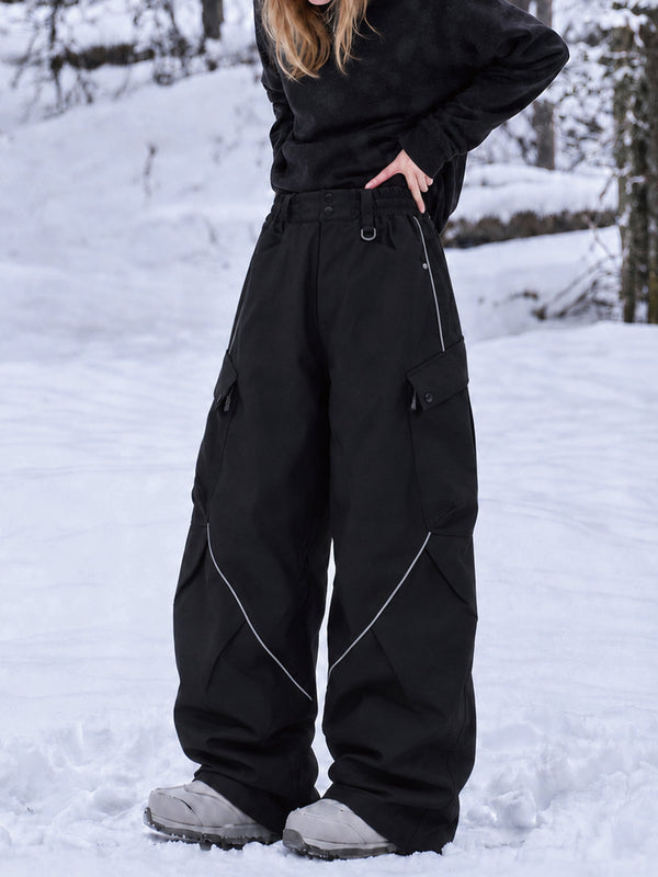 Pantalon de snowboard cargo ample et réfléchissant Camden Punk pour femme – Coupe Freestyle