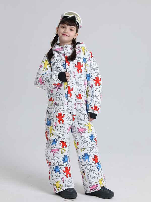 Einteilige Schneeanzüge mit Tiermotiven für Mädchen und Jungen