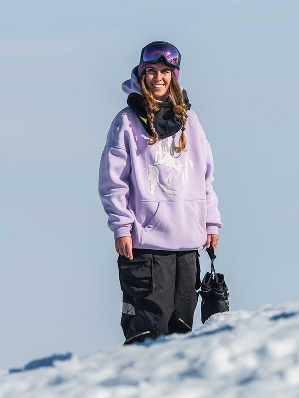 Snowall Unisex Damen-Hoodie mit Berg- und Schneelandschaftsmotiv, wasserabweisend