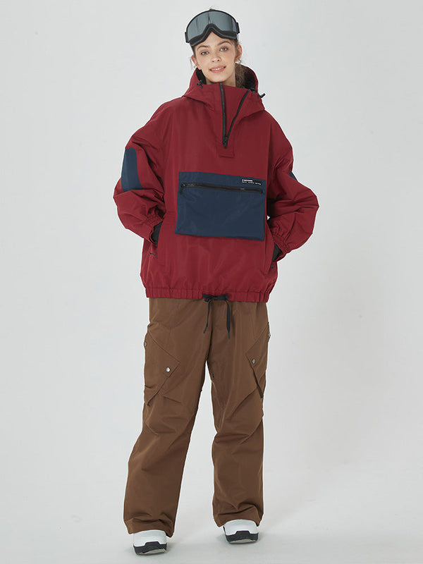 Damen-Winter-Bomberjacke, Baggy-Schneejacke & Swag-Cargo-Snowboardhose