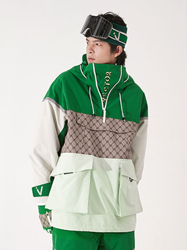 Damen-Unisex-Winteranorak mit reflektierenden, farbenfrohen Elementen, Vector-Aromak und Snowboardjacke
