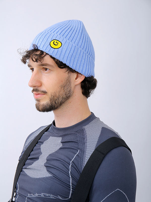 Unisex Häkelstrick-Bodenmütze mit Bommelfrisur, Schneemütze, Snowboardmütze