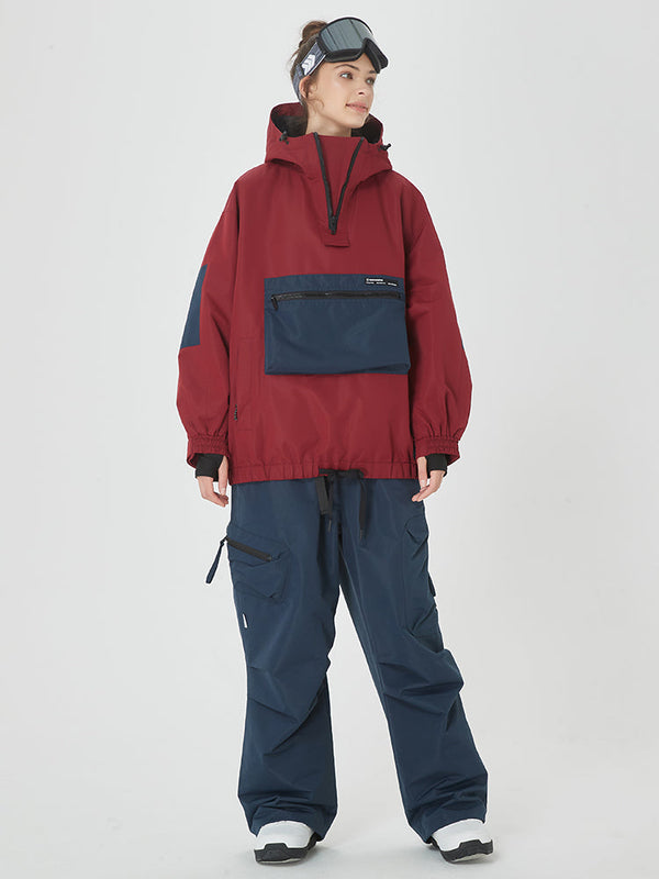 Damen-Winterbomber-Schneejacke mit Prime Cargo Baggy Snowboardhose