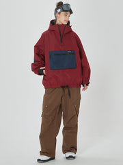 Damen-Winter-Bomberjacke, Baggy-Schneejacke & Swag-Cargo-Snowboardhose