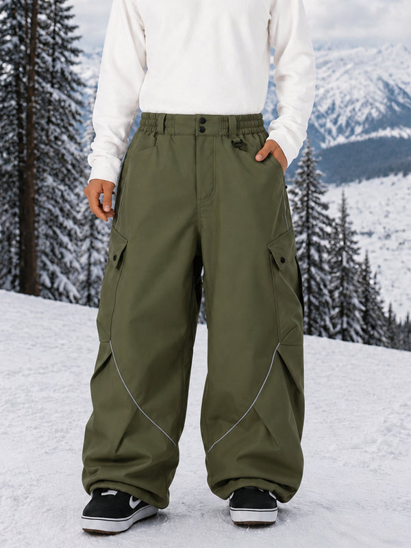 Camden Punk Reflective Street Utility Cargo Snowboardhose für Herren – Baggy Freestyle Passform